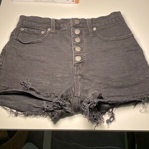 Madewell black jean cutoffs